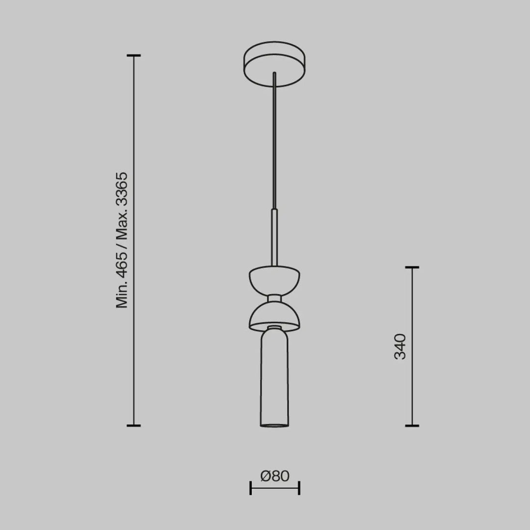 Suspension kyoto cylindre en métal noir mat avec lumière douce et design géométrique minimaliste pour intérieur moderne