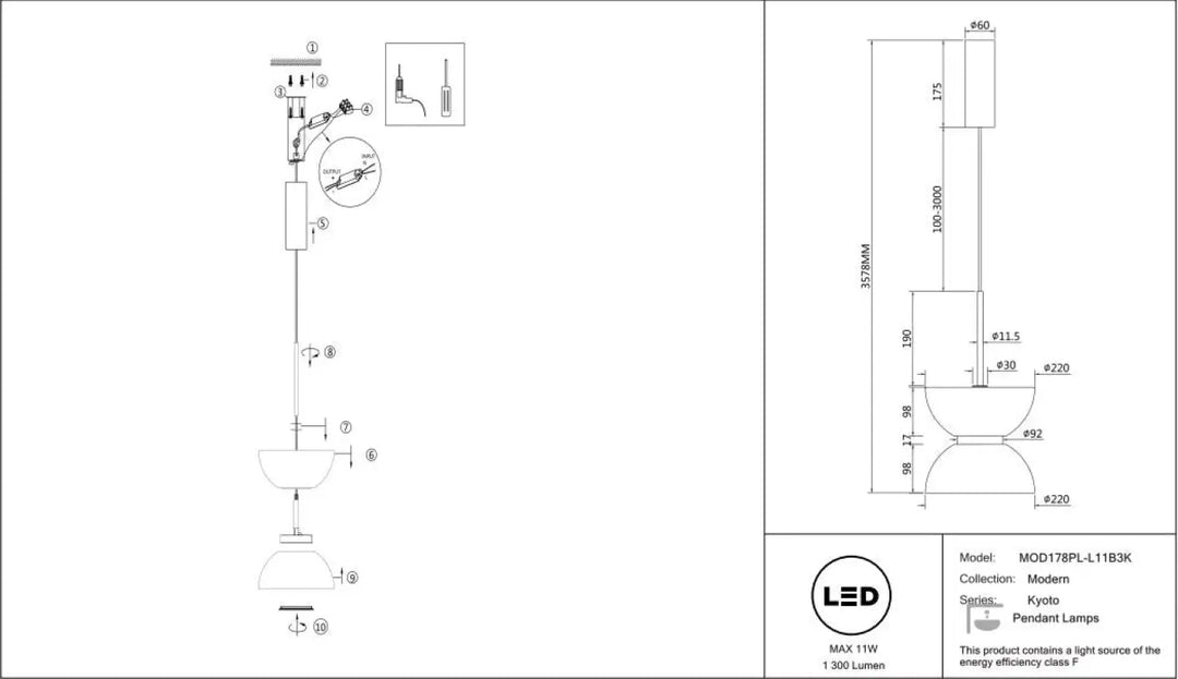 Suspension kyoto avec double abat-jour en verre opalin et source led intégrée au design minimaliste globe opalin