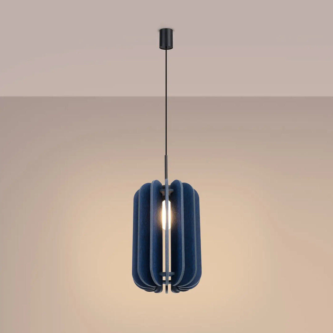 Suspension bleu marine/noir allumée