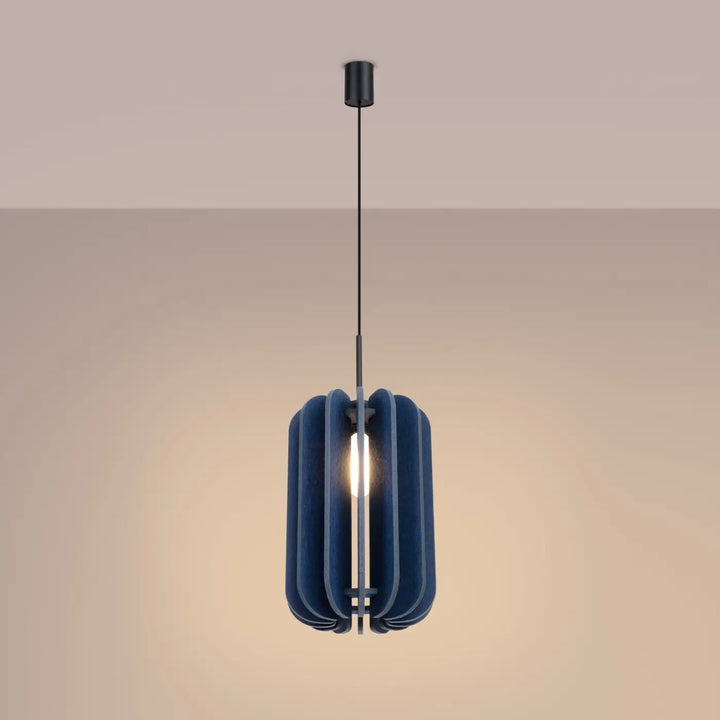 Suspension bleu marine/noir allumée
