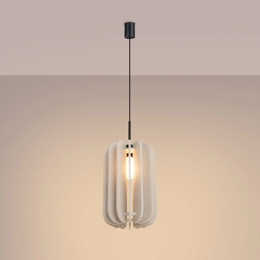 Suspension beige/noir allumée