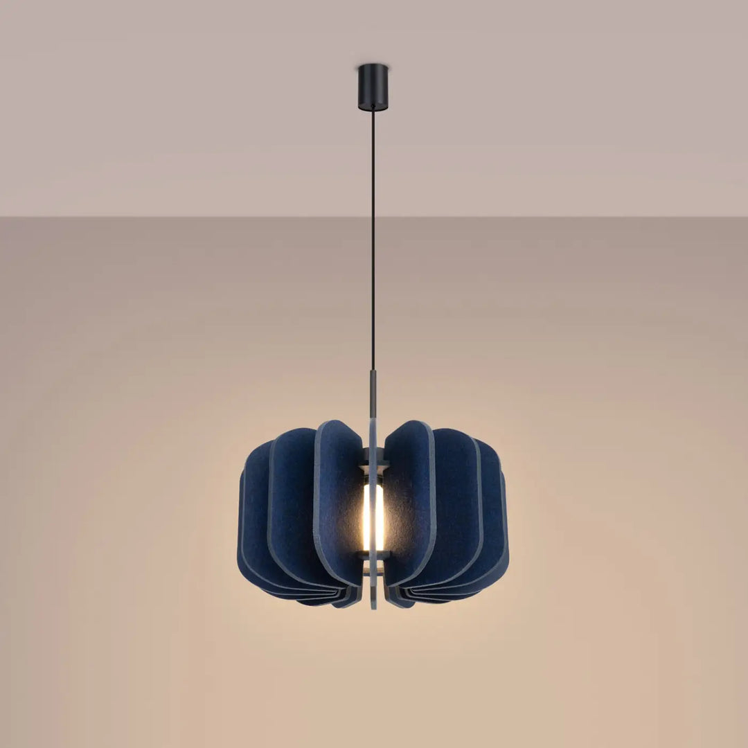 Suspension bleu marine/noir allumée