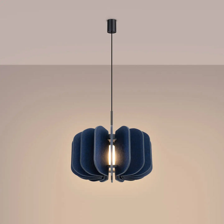 Suspension bleu marine/noir allumée