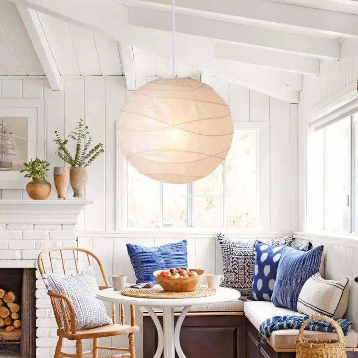 Suspension Lanterne Japonaise En Papier Beige Clair


