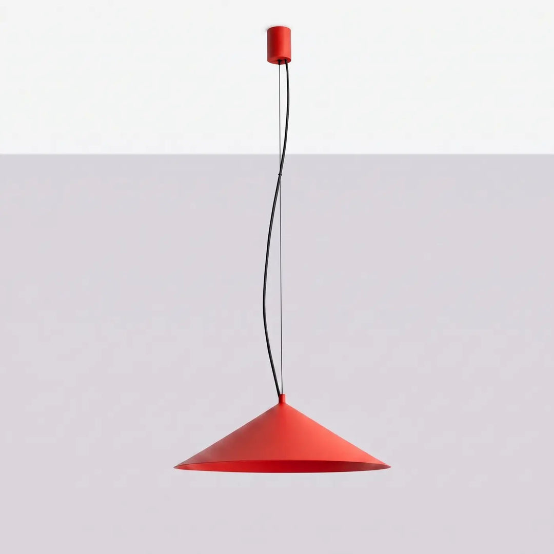 Suspension FINT rouge éteinte, vue en perspective
