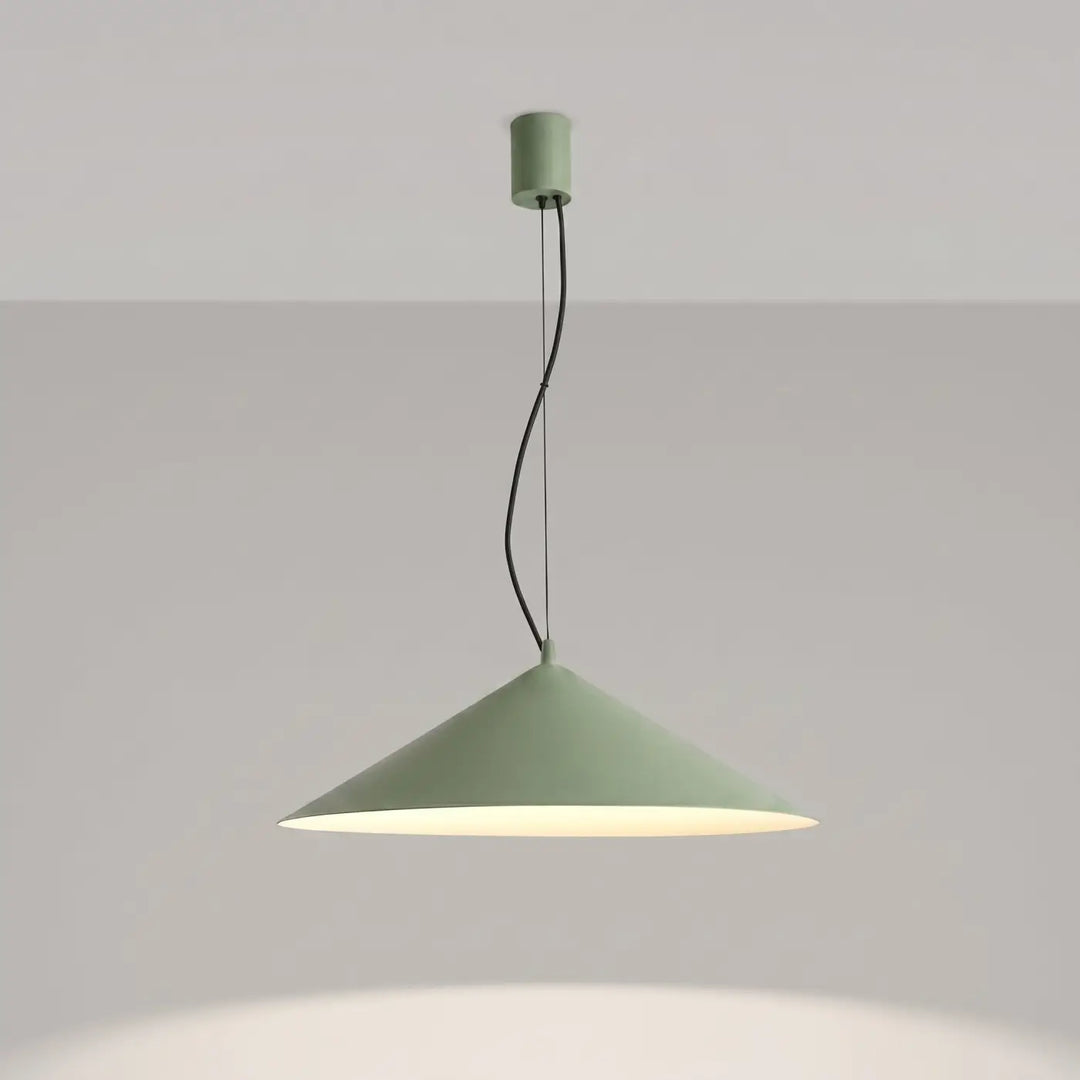 Suspension FINT vert olive allumée, suspendue