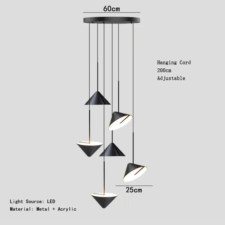 Suspension led acrylique moderne éclairage style design