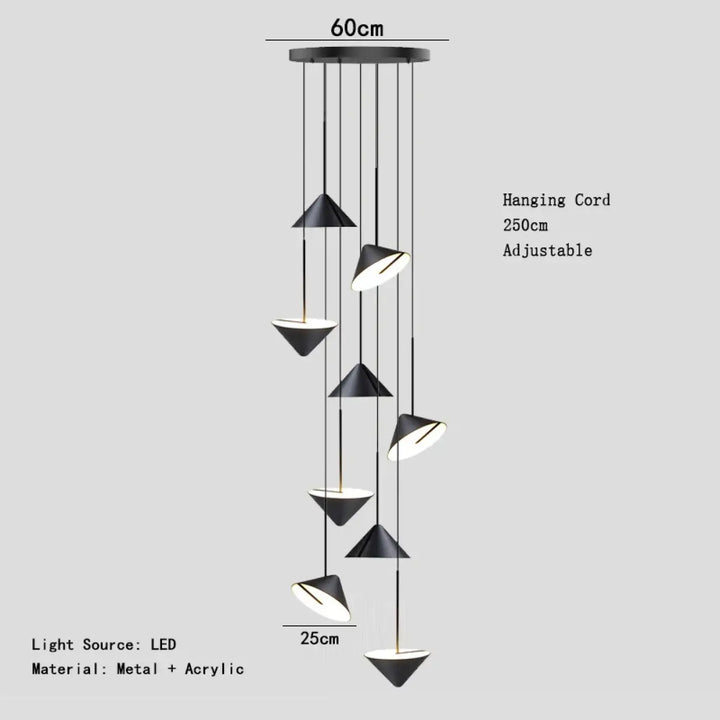 Suspension led acrylique moderne éclairage style design