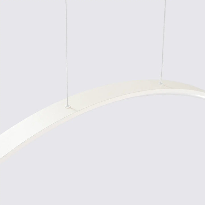 Suspension anneau RIO beige éteinte, vue en perspective