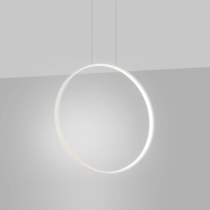 Suspension anneau RIO beige allumée, suspendue