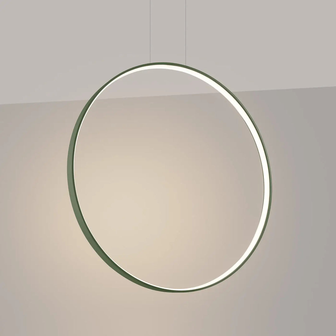 Suspension anneau RIO vert olive allumée, suspendue