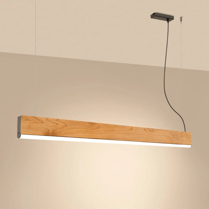 Suspension LYKKE chêne allumée, suspendue