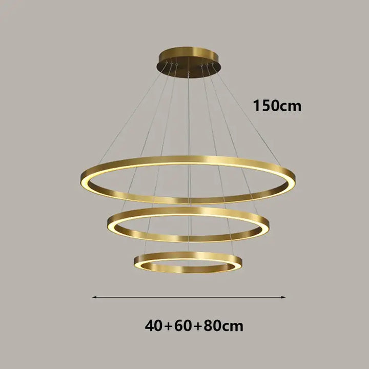 Suspension contemporaine à anneaux élégants design chic