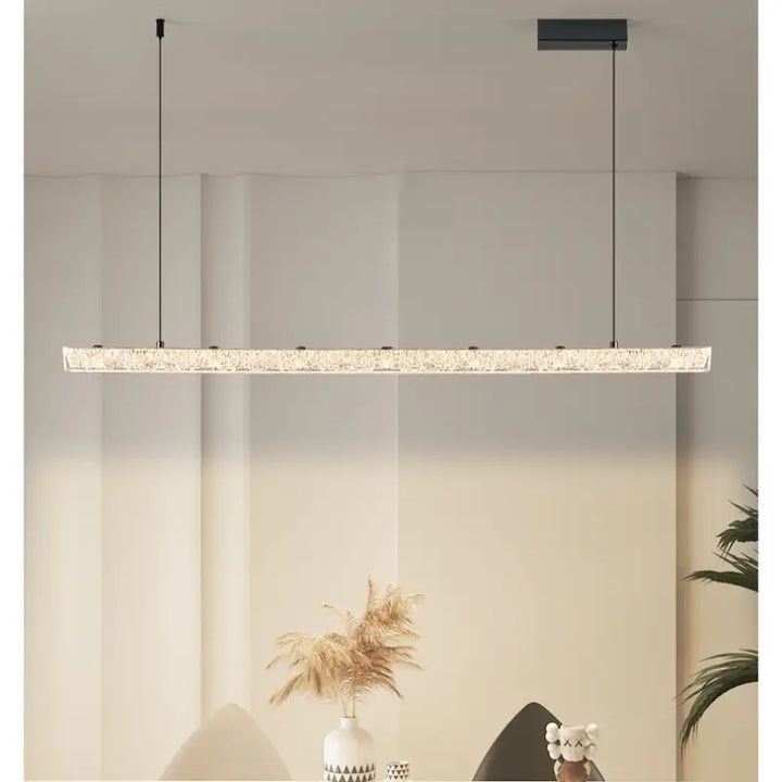 Suspension led cristal longue design moderne élégant