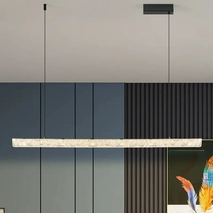 Suspension led cristal longue design moderne élégant