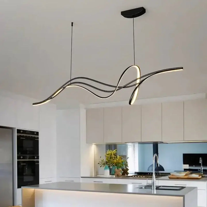 Suspension LED design à forme ondulée moderne et élégant

