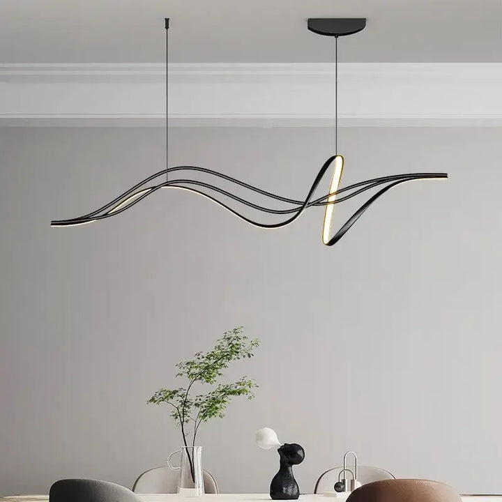Suspension LED design à forme ondulée moderne et élégant


