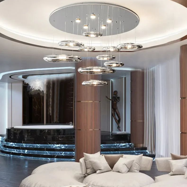 Suspension design élégant forme galets style moderne