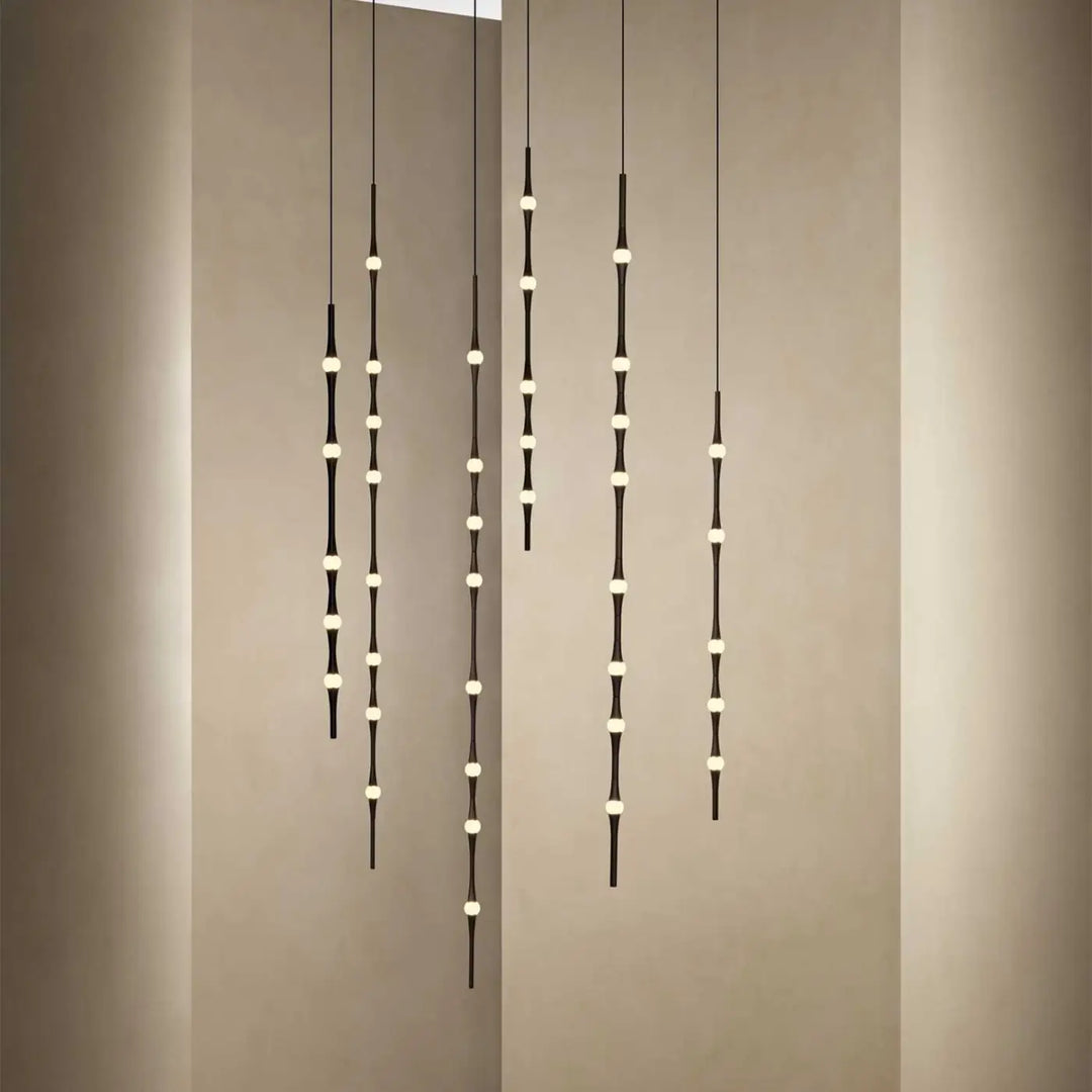 Détail des diffuseurs opales de la suspension Dew
