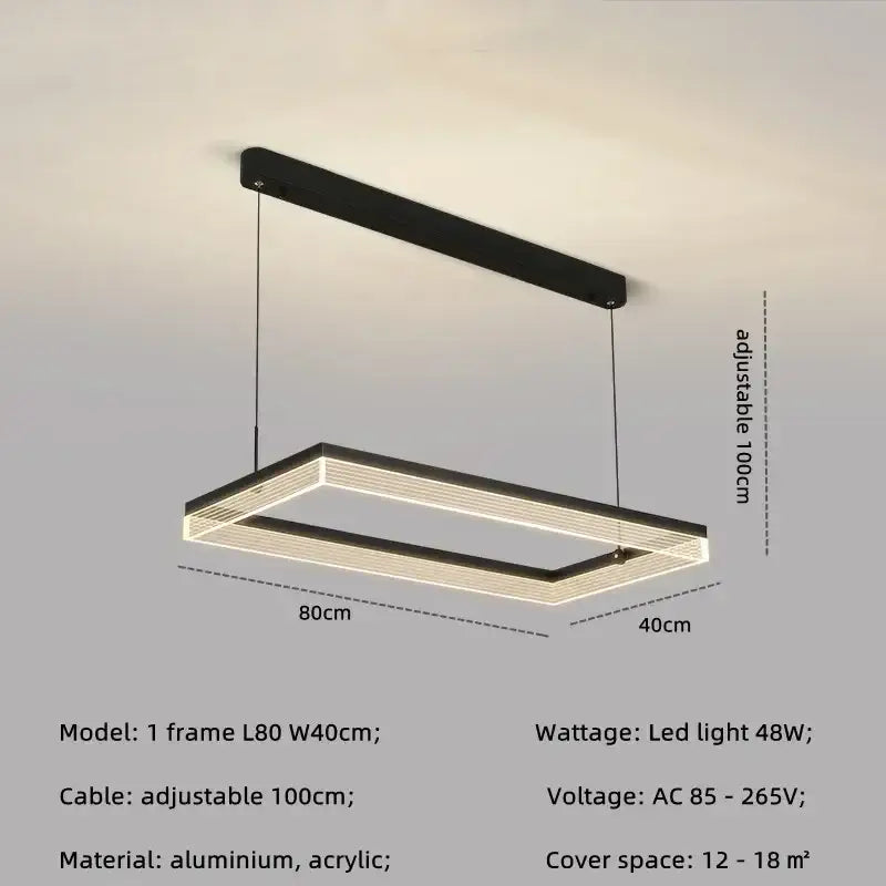 Suspension élégant design contemporain noir intérieur chic