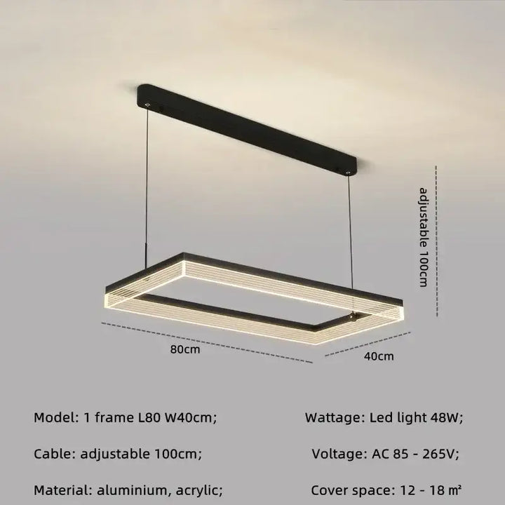 Suspension élégant design contemporain noir intérieur chic