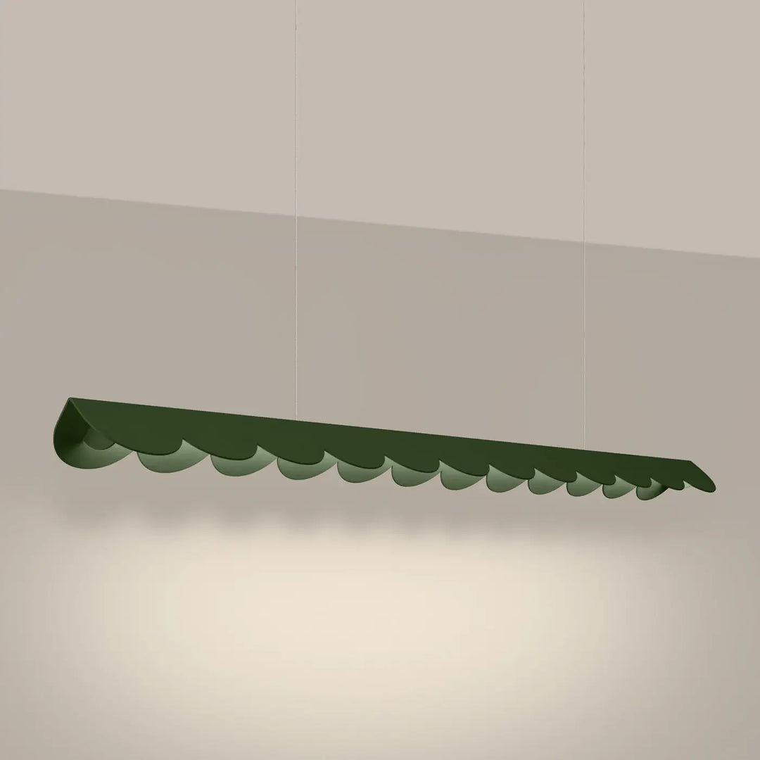 Suspension BISCUIT vert olive allumée, suspendue