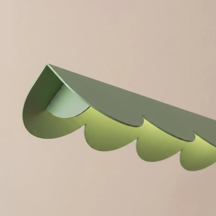 Suspension BISCUIT sauge allumée, détail des festons
