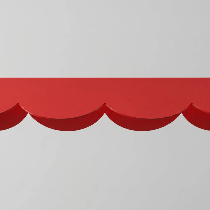 Suspension BISCUIT rouge allumée, vue de face