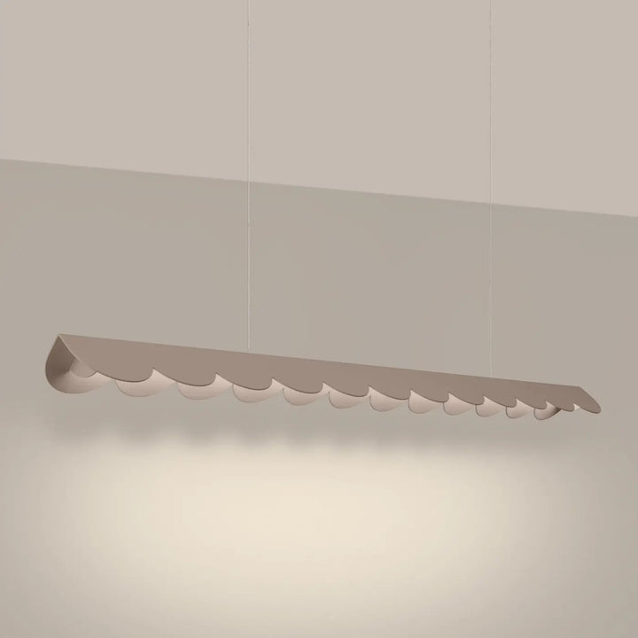 Suspension BISCUIT taupe allumée, suspendue
