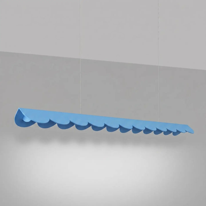Suspension BISCUIT bleu clair allumée, suspendue