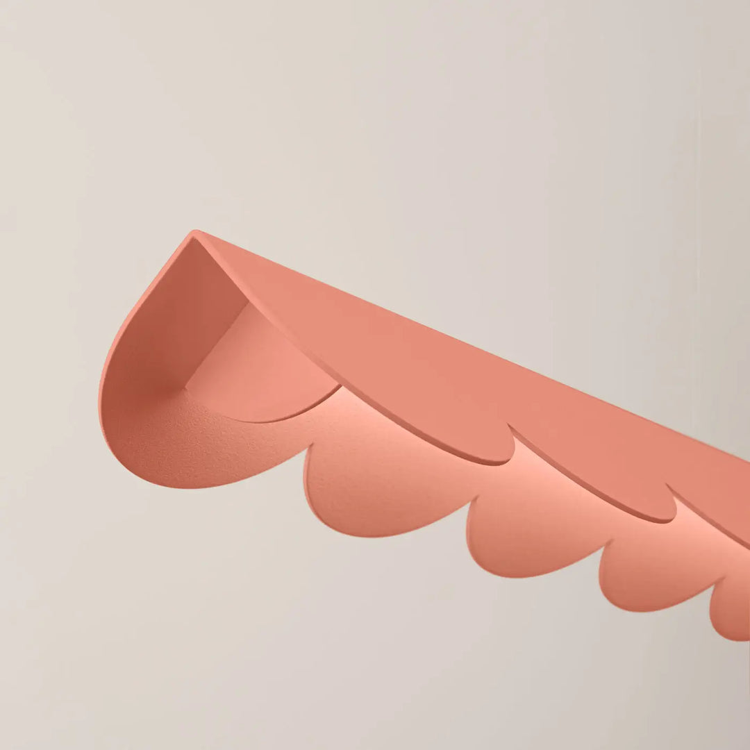 Suspension BISCUIT pêche allumée, détail des festons