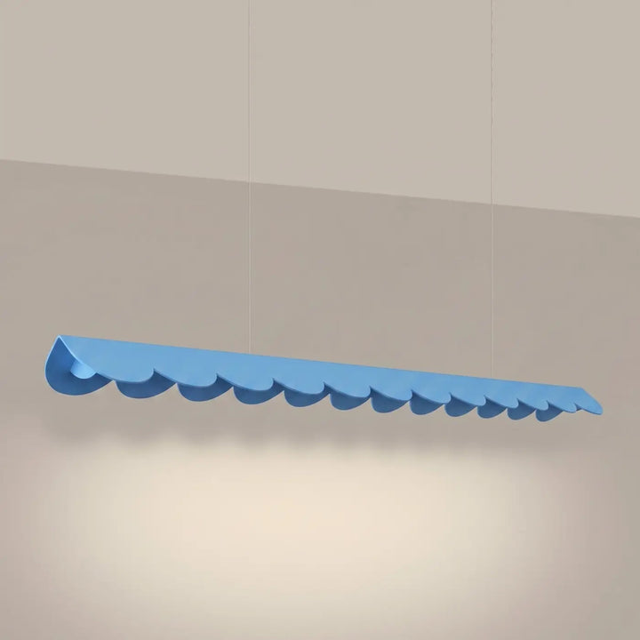 Suspension BISCUIT bleu clair allumée, suspendue