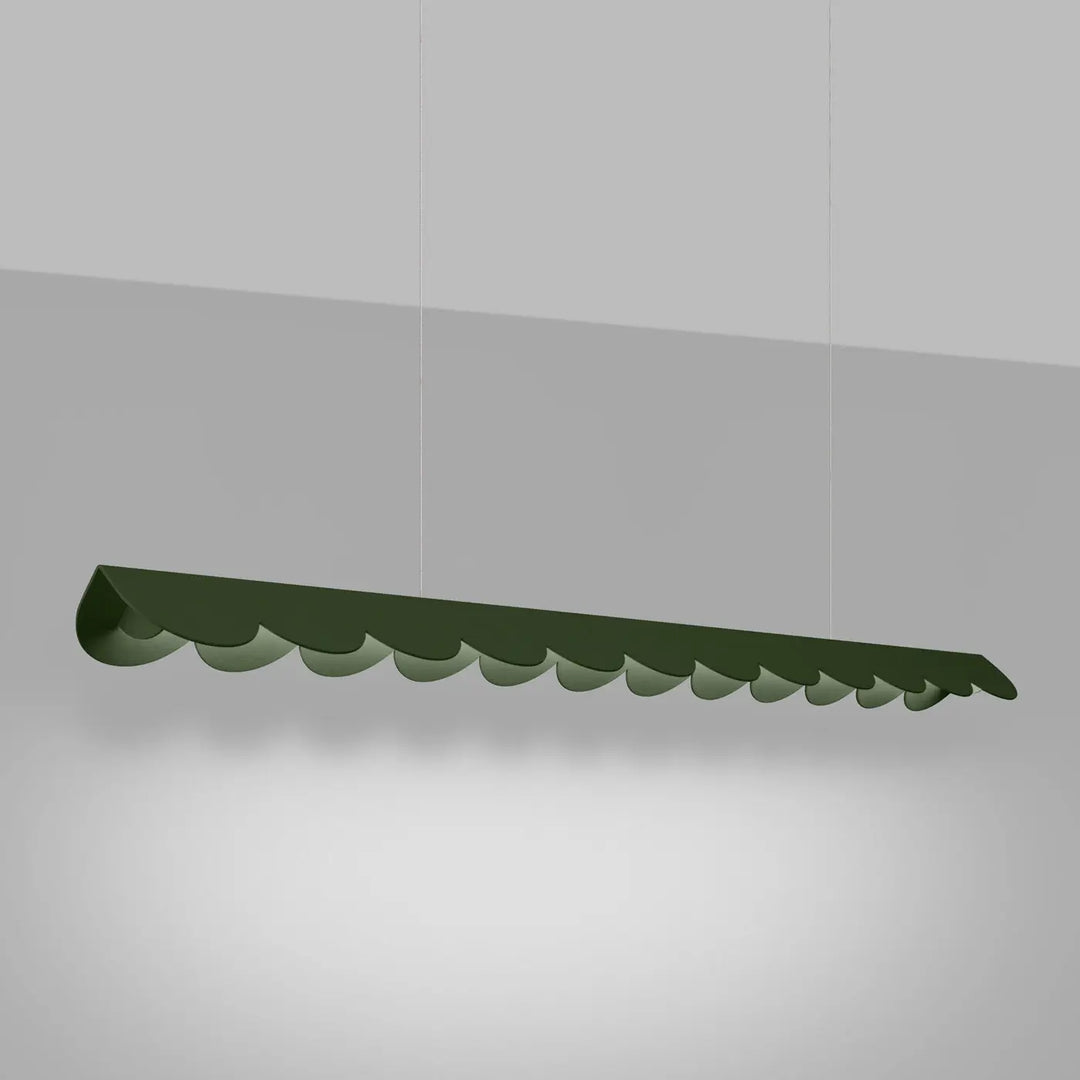 Suspension BISCUIT vert olive allumée, suspendue