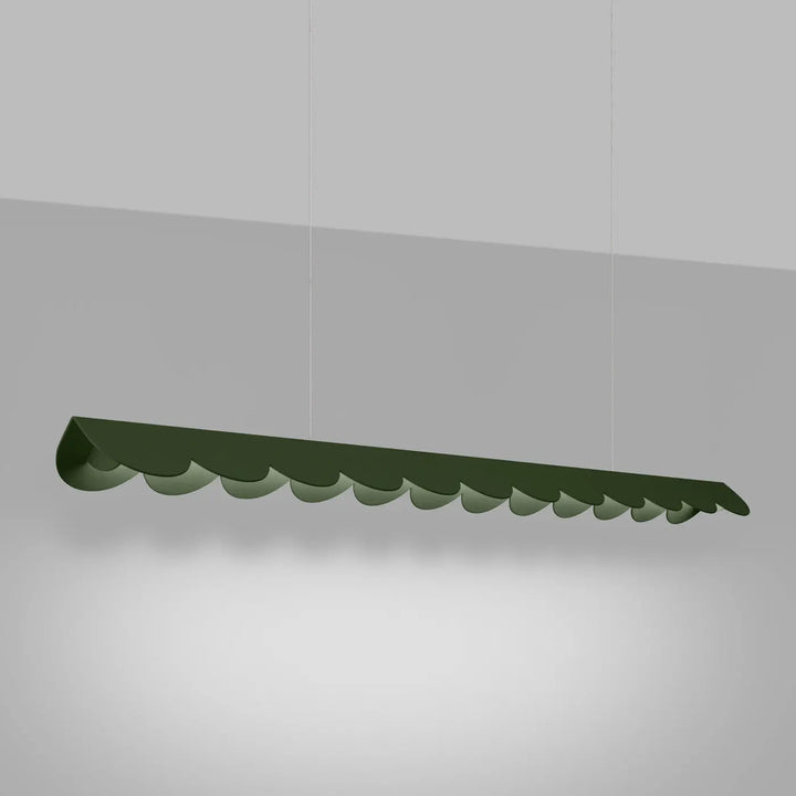 Suspension BISCUIT vert olive allumée, suspendue