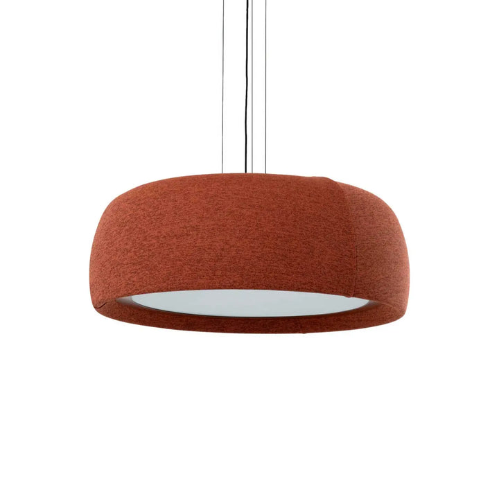 Suspension Gong ronde en tissu terracotta #couleur_orange
