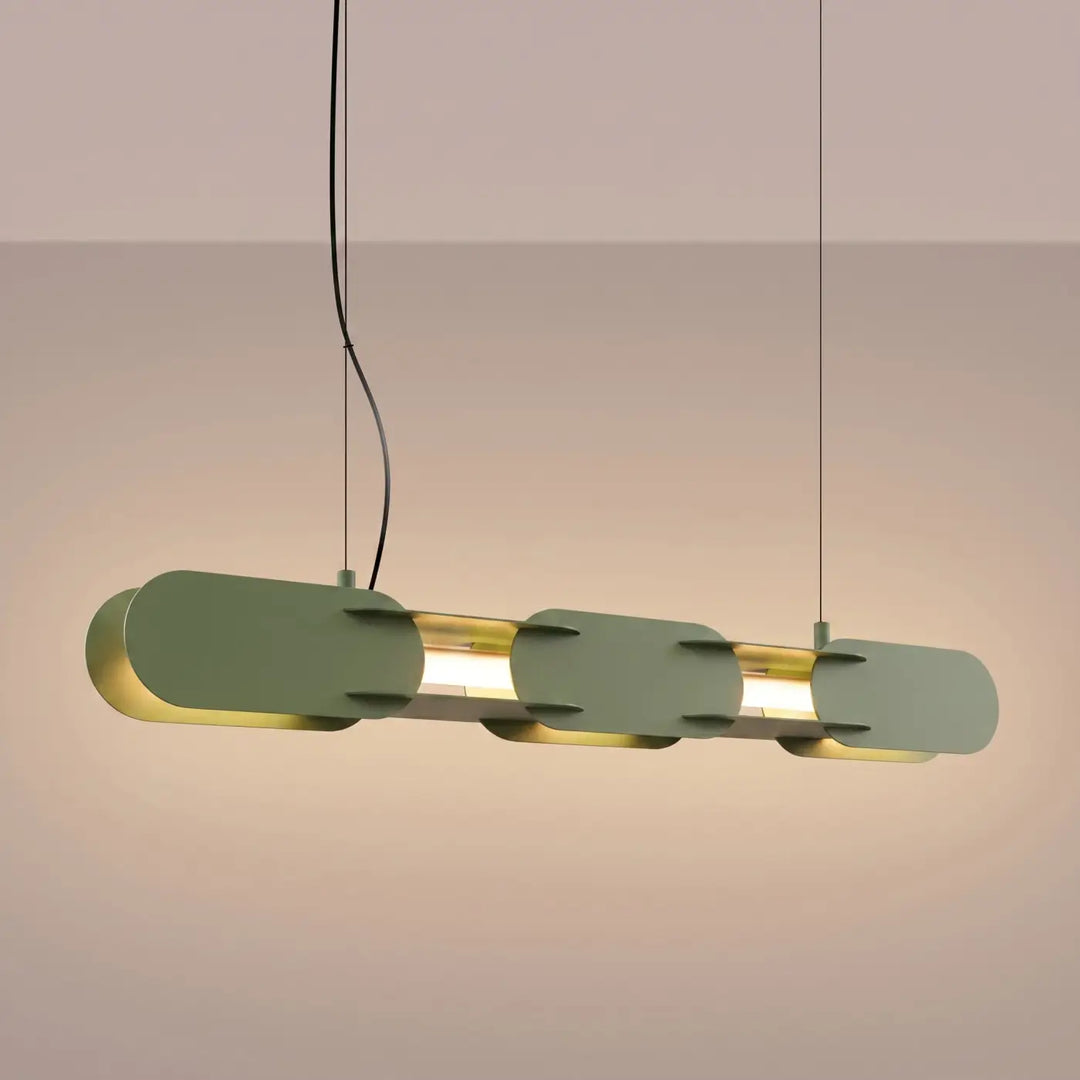 Suspension CHAIN vert olive allumée, suspendue