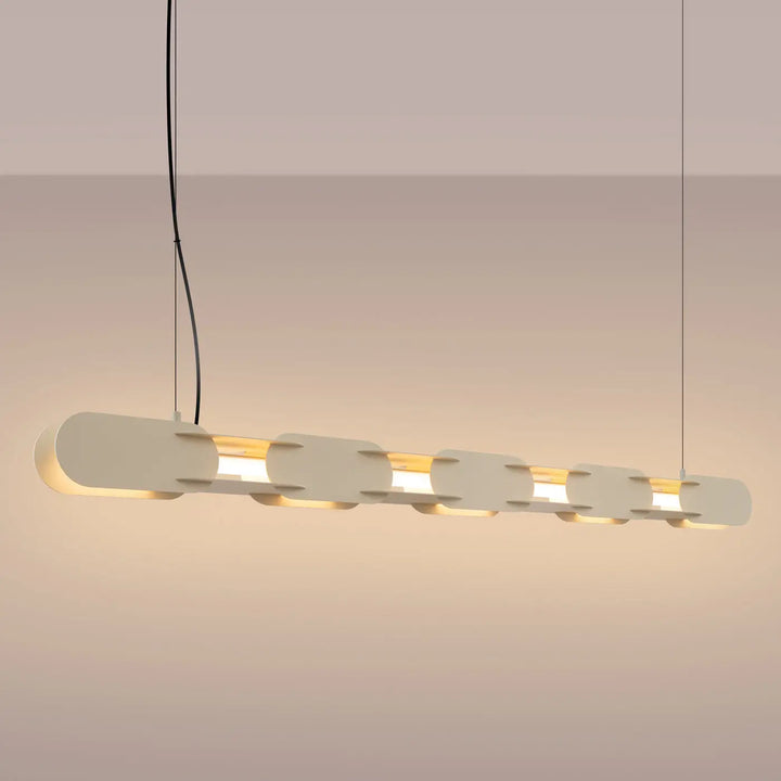 Suspension CHAIN beige allumée, suspendue