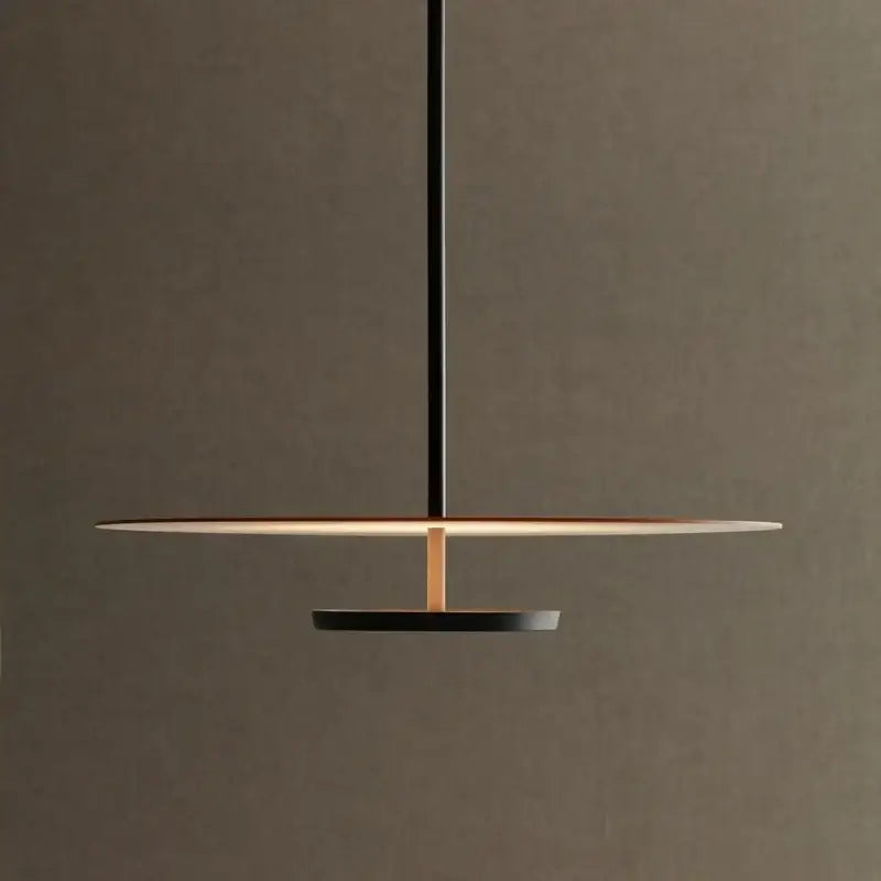 Suspension led minimaliste design disque moderne noir pureté