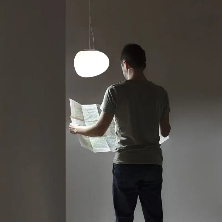 Suspension led blanche douce et raffinée style élégant