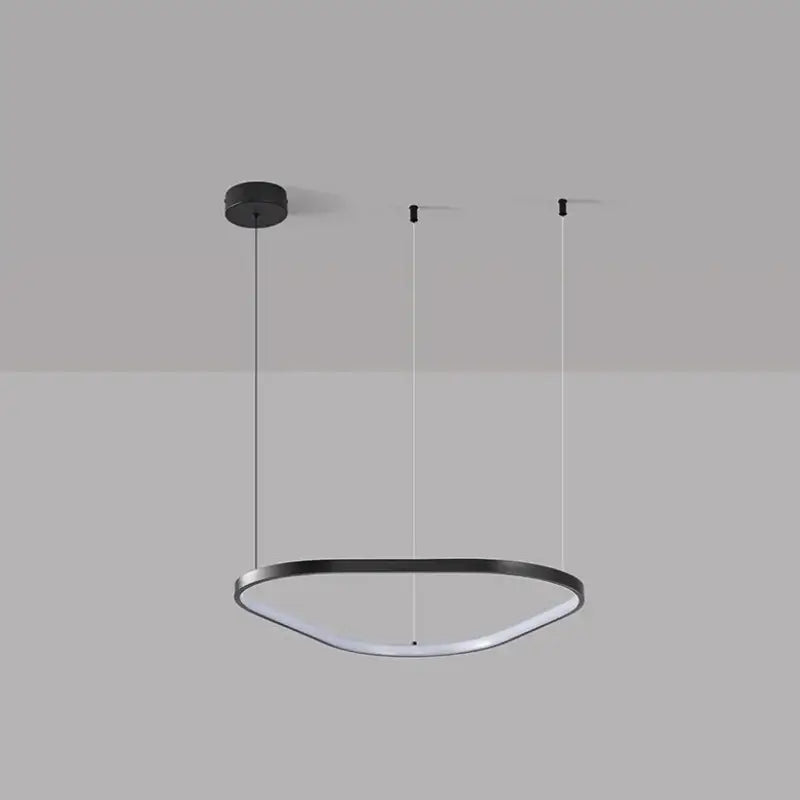 Suspension led noire design ovale moderne réglable blanc noir