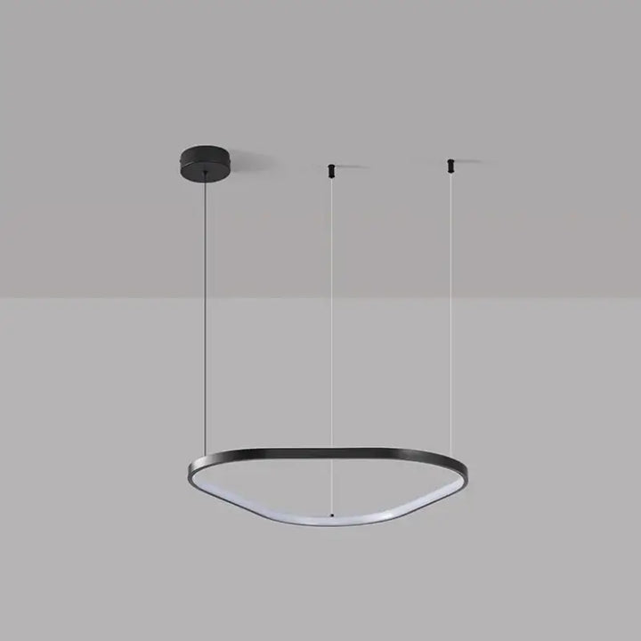 Suspension led noire design ovale moderne réglable blanc noir