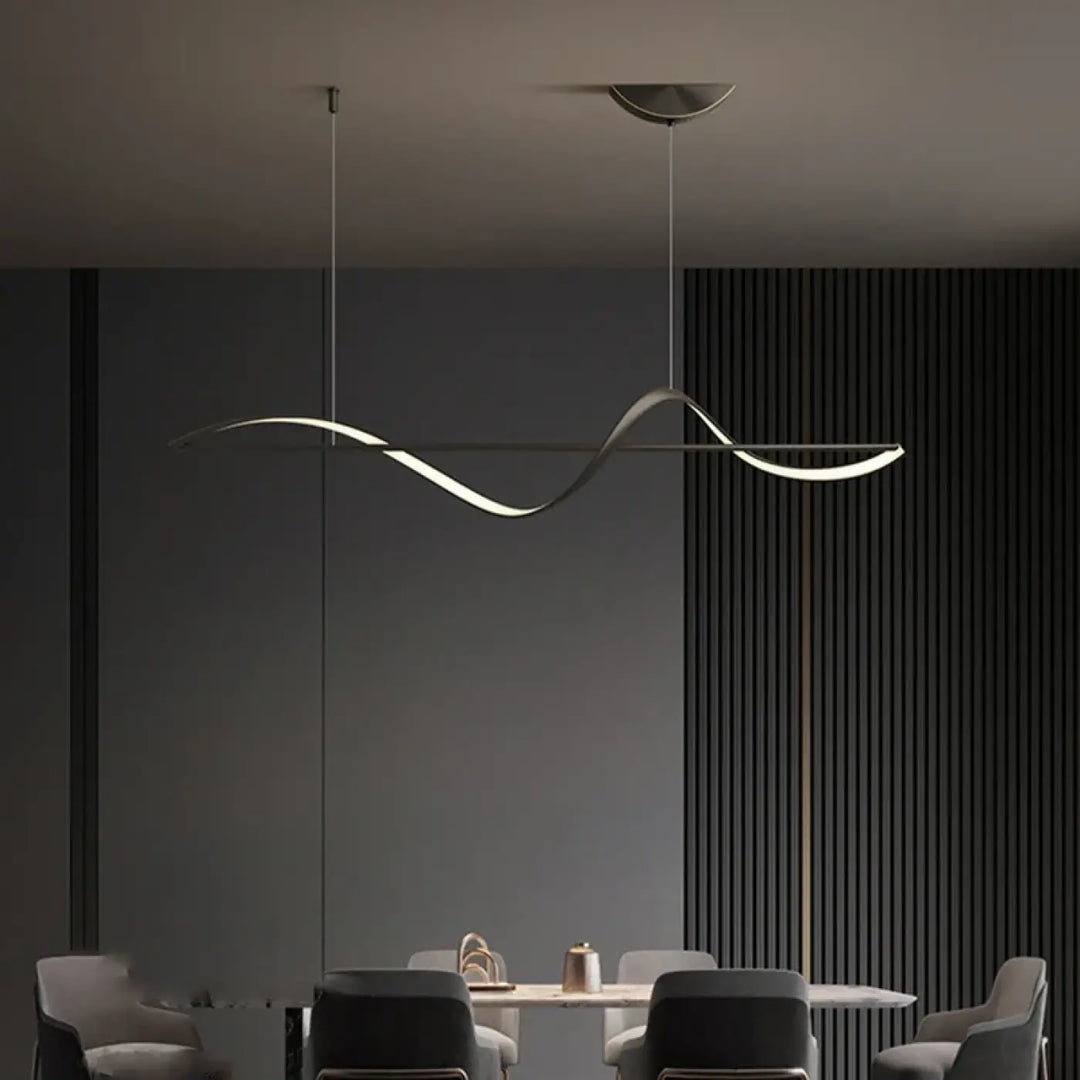 Sleek Wavy LED Suspension Lamp Minimalist Design with a Vague Form ...