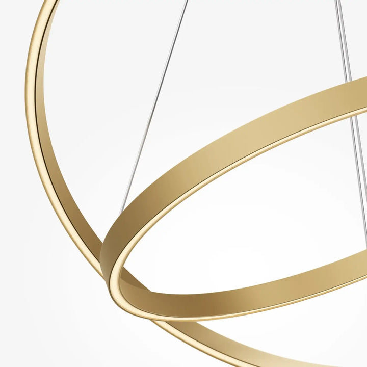 Suspension led rim en anneaux circulaires dorés avec design moderne et élégant pour éclairage intérieur suspension luminaire rim