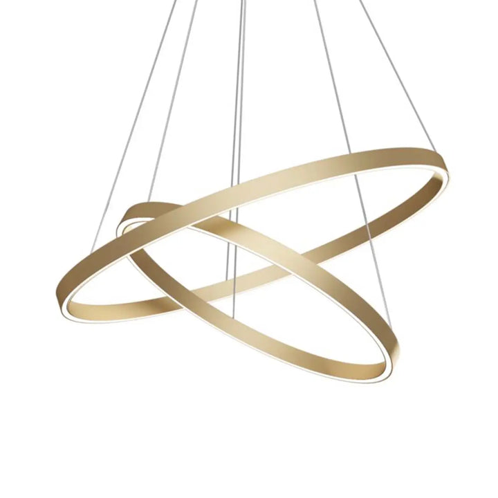 Suspension luminaire suspension led rim or suspendue en anneaux dorés modernes en design minimaliste