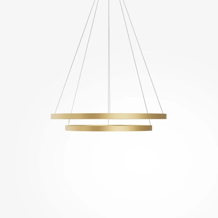Modern suspension led rim double-ring pendant light in gold tone with sleek minimalist design suspension luminaire rim deux anneaux