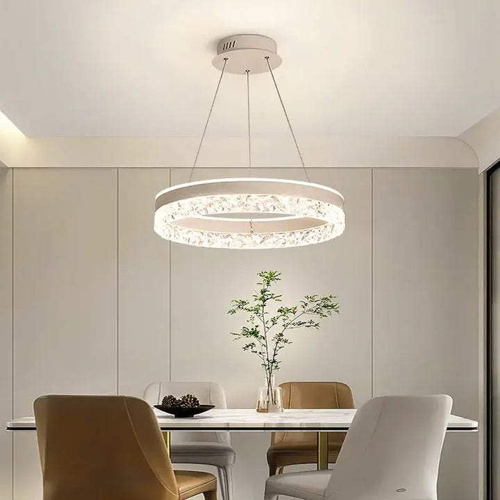 Suspension LED Ronde Cristal Moderne Pour Chambre Ou Salon

