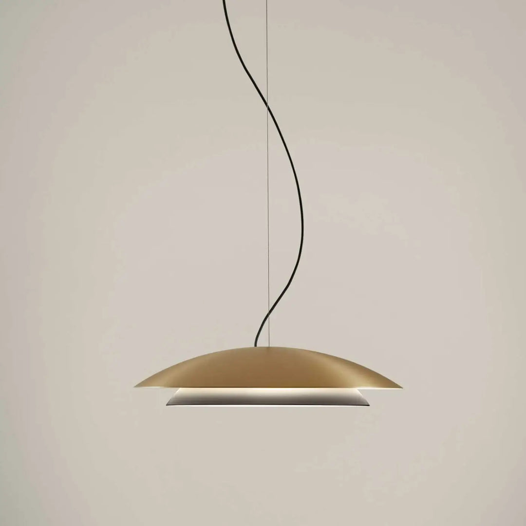 Suspension LED ronde Noway dorée