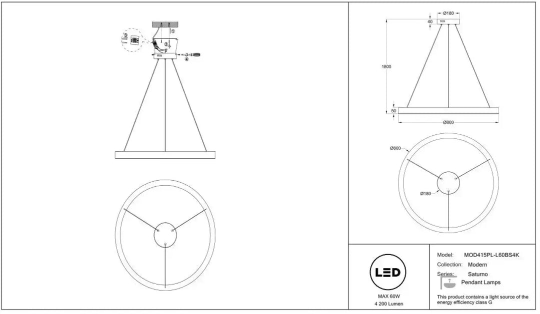 Suspension led saturno anneau doré avec finition dorée et design minimaliste moderne pour éclairage intérieur