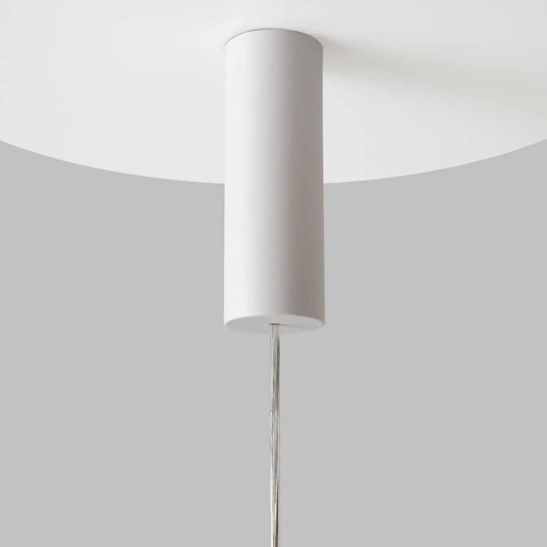 Suspension luminaire seoul cylindre opalin en verre opalin blanc avec lumière douce et design minimaliste blanc