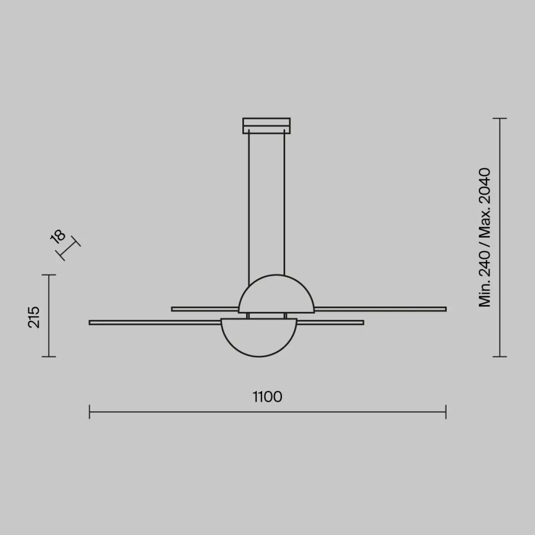Suspension led suspension skyline en verre semi-circulaire avec design géométrique minimaliste pour d’une table moderne